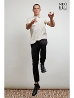Unisex piqué polo z těžké bavlny dusty beige model 22442385 - NEOBLU Unisex piqué polo z těžké bavlny dusty beige model 22442385 - NEOBLU