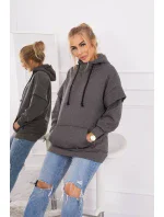 Mikina Warm-up s polovičním zipem v grafitové barvě