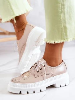 Kožené Boty S Srdce Béžová model 21577187 - Boto