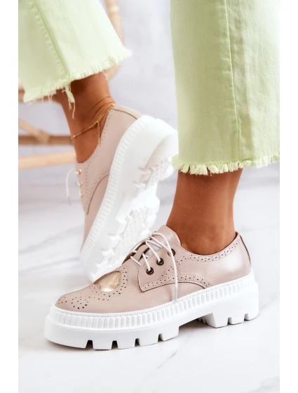 Kožené Boty S Srdce Béžová model 21577187 - Boto