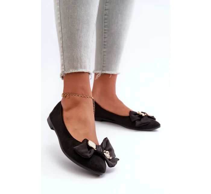 Dámské baleríny s mašlí a černé model 21666323 - Boto