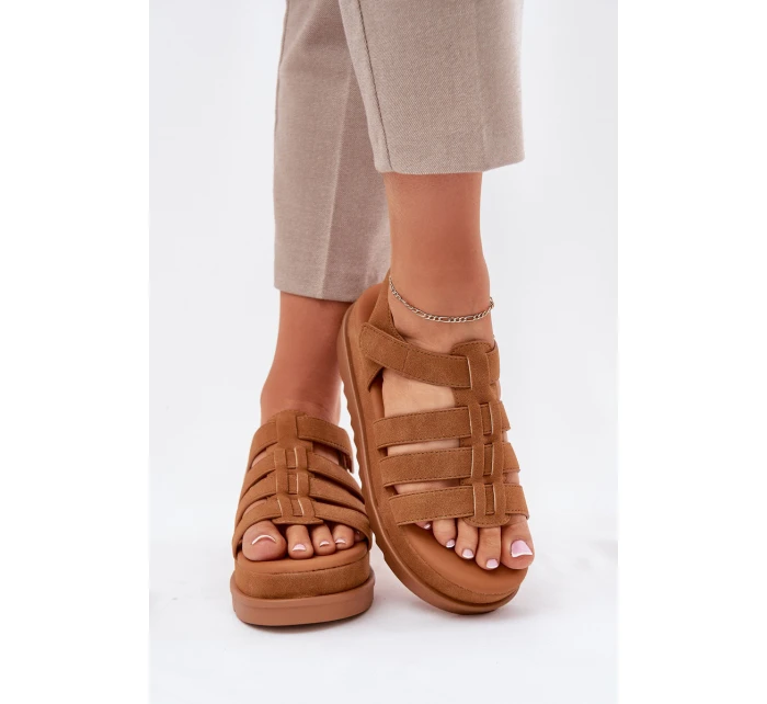 Dámské Sandály Na Platformě Eko Semišové Camel Filisenia Dámské Sandály Na Platformě Eko Semišové Camel Filisenia