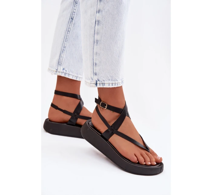 Dámské sandály Japonky na platformě Černé Gelira Dámské sandály Japonky na platformě Černé Gelira