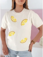 Dámský oversize svetr s  ecru Dstreet model 21988922 - FashionStreet