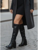 Dámské černé kozačky na podpatku FashionStreet ZY1334