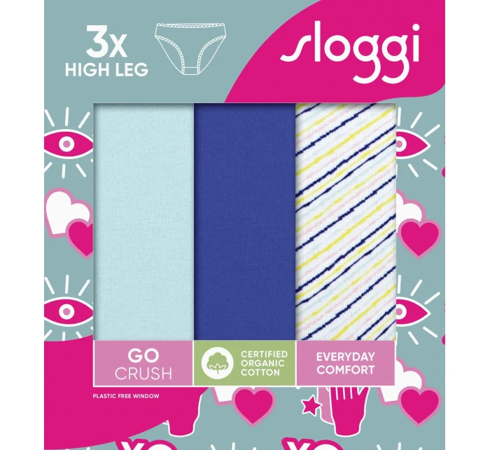 sloggi GO Crush High leg C3P - BLUE - SLOGGI BLUE - SLOGGI sloggi GO Crush High leg C3P - BLUE - SLOGGI BLUE - SLOGGI