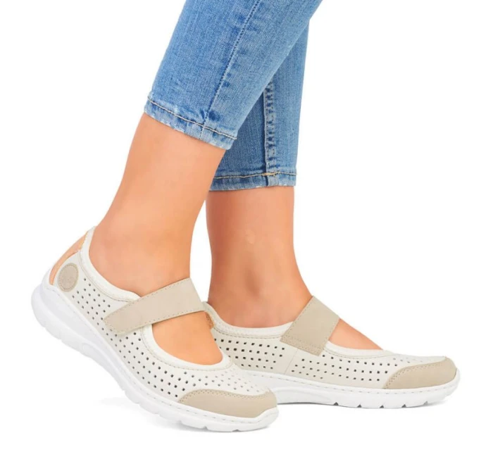 Pohodlná polobotka W béžová model 22033608 - Rieker