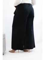 Dámské kalhoty Plus Size s širokými nohavicemi a model 21911606 černé - K-Fashion