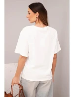 Dámská bavlněná basic halenka s krátkým rukávem bílá Dámská bavlněná basic halenka s krátkým rukávem bílá