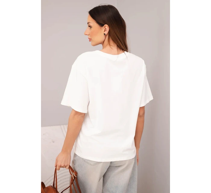 Dámská bavlněná basic halenka s krátkým rukávem bílá Dámská bavlněná basic halenka s krátkým rukávem bílá