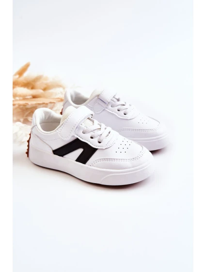 Dětské kožené nízké sportovní boty Černobílá model 21582611 - Boto