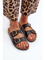 Dámské žabky s přezkami černé Fronila Dámské žabky s přezkami černé Fronila