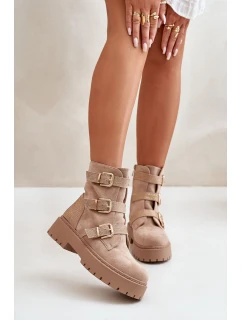 Zateplené dámské boty se béžové model 21670769 - Boto