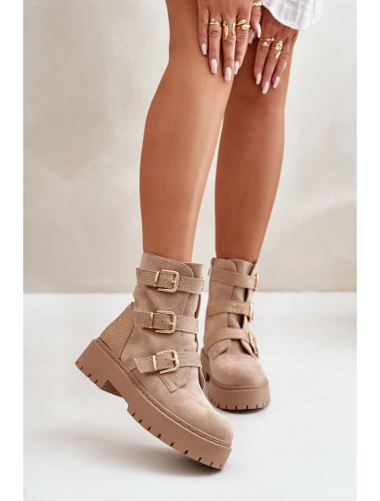 Zateplené dámské boty se béžové model 21670769 - Boto Zateplené dámské boty se béžové model 21670769 - Boto