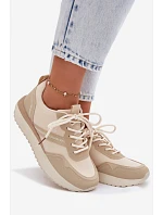 Dámské tenisky na platformě Big Star TT274278 Béžové Dámské tenisky na platformě Big Star TT274278 Béžové