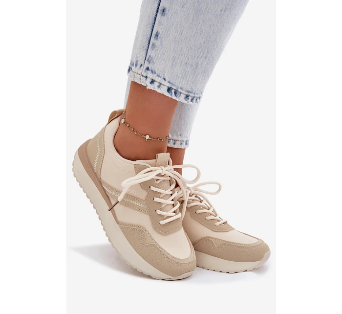 Dámské tenisky na platformě Big Star TT274278 Béžové Dámské tenisky na platformě Big Star TT274278 Béžové