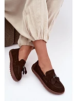 Mokasiny Barefoot z přírodního semiše Zazoo 10220 Hnědé