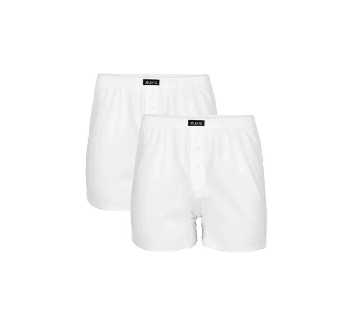 Pánské klasické boxerky s model 19960944 2PACK bílé - Atlantic