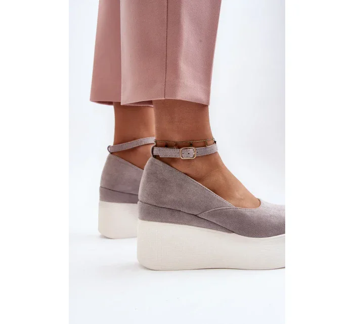 Dámské espadrilky na klínově šedé Malla