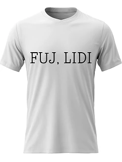 Dámské bavlněné tričko s potiskem - FUJ, LIDI - bílé 