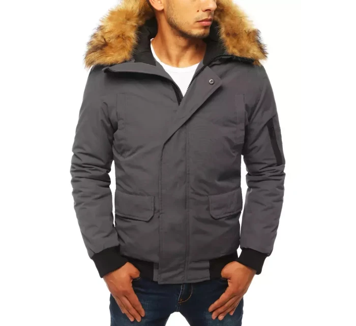 FashionStreet tmavě šedá pánská zimní bunda TX3942