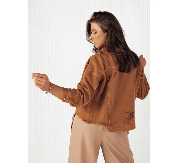 Dámská oversize džínová bunda camel model 21972719 - Dstreet