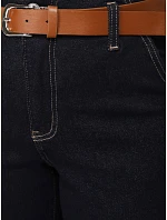 Dámské džíny s širokou nohavicí a páskem tmavě modré FashionStreet UY2926