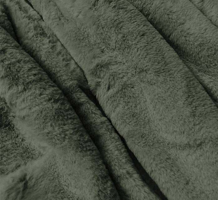 Teplá oboustranná dámská zimní bunda v khaki barvě (W610)