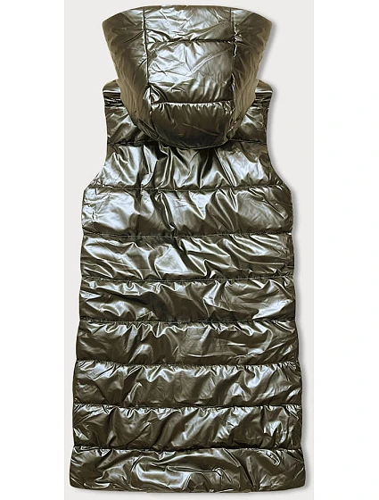 Zlatá dámská vesta s asymetrickým zipem model 18942026 - J.STYLE