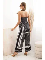 Dámský komplet s širokými nohavicemi a topem černý Dámský komplet s širokými nohavicemi a topem černý