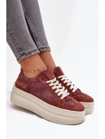 Semišové tenisky na masivní platformě model 21708711 Fialové - Zazoo Semišové tenisky na masivní platformě model 21708711 Fialové - Zazoo