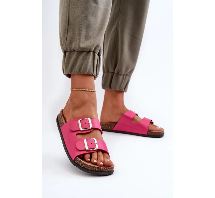 Dámské pantofle s přezkami Fuchsia Oliena