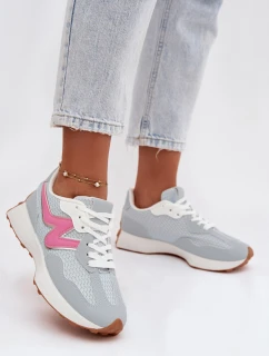 Dámské sportovní boty na platformě – modré Janelora