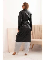 Dámský kabát z eko kůže 4467 Černá - K-Fashion Dámský kabát z eko kůže 4467 Černá - K-Fashion