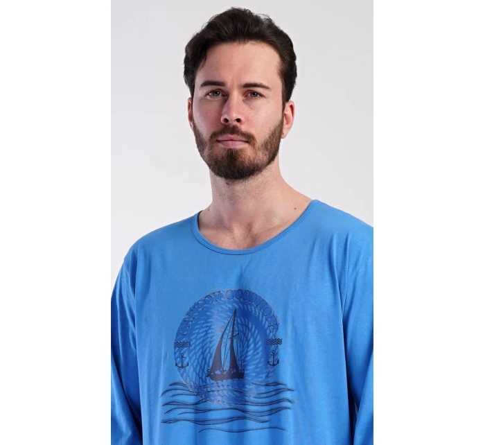 Pánská noční košile s dlouhým rukávem model 21822084 - Vienetta Pánská noční košile s dlouhým rukávem model 21822084 - Vienetta