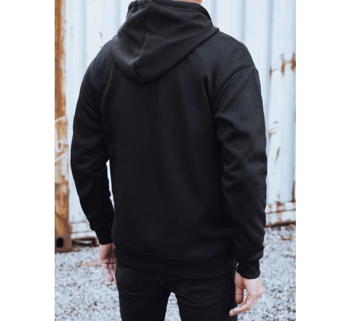 Pánská zateplená mikina s potiskem černá FashionStreet BX5927 Pánská zateplená mikina s potiskem černá FashionStreet BX5927