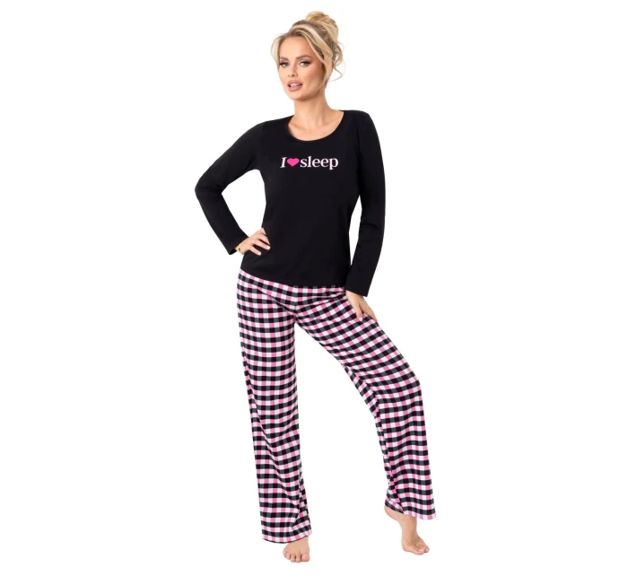 Dámské pyžamo model 21789539 long black - Donna Dámské pyžamo model 21789539 long black - Donna