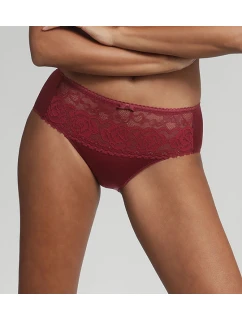 Dámské krajkové kalhotky FLOWER  MIDI BRIEF  tmavě červená model 21781192 - Playtex