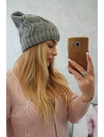 Fleecová čepice tmavě šedá model 18750803 - K-Fashion Fleecová čepice tmavě šedá model 18750803 - K-Fashion