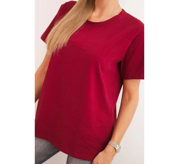 Dámská bavlněná blůza klasického střihu bordová Dámská bavlněná blůza klasického střihu bordová
