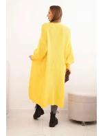 Svetr dlouhý kardigan tmavě žlutý