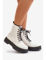 Zateplené boty z eko kůže na zip bílé model 21673155 - EVENTO Zateplené boty z eko kůže na zip bílé model 21673155 - EVENTO