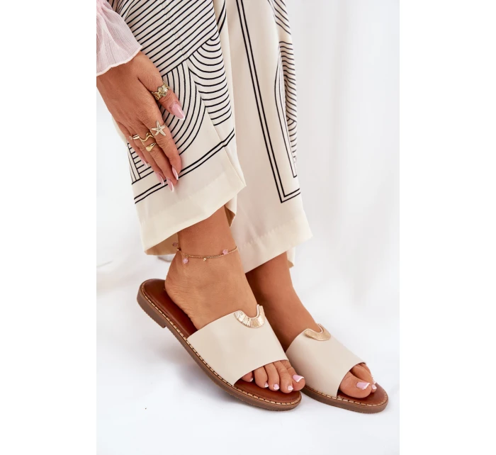 Dámské Pantofle Eko Kůže S Béžové model 21689348 - Boto Dámské Pantofle Eko Kůže S Béžové model 21689348 - Boto