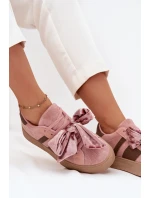 Dámské tenisky s mašlí růžové model 21710139 - Boto Dámské tenisky s mašlí růžové model 21710139 - Boto