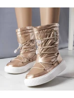 Dámské metalické INT1783B  zateplené sněhule Béžová - Big Star