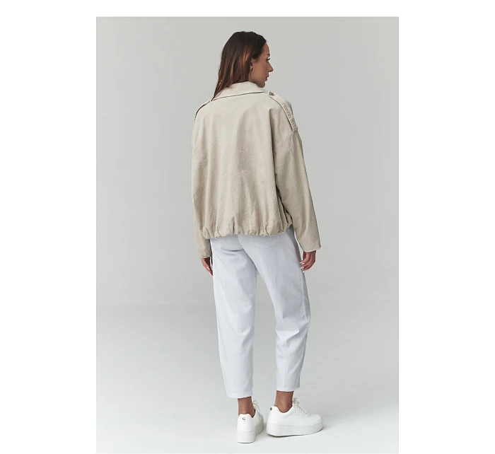 hřejivá kordová bunda model 225692 Makadamia hřejivá kordová bunda model 225692 Makadamia