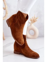 Semišové dámské boty na klínu Camel model 21576818 - S.Barski