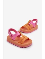 Dětské sandálky na suchý zip  Oranžové model 21662007 - Zaxy