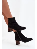 Kožené semišové dámské na podpatku  Černé model 21714671 - Maciejka