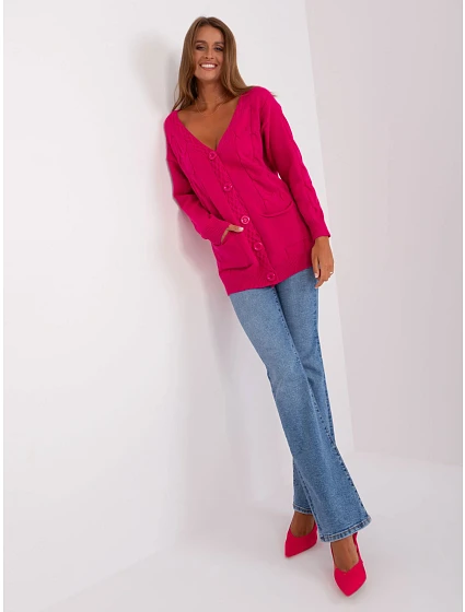 Sweter AT SW model 18895632 fuksjowy - FPrice Sweter AT SW model 18895632 fuksjowy - FPrice